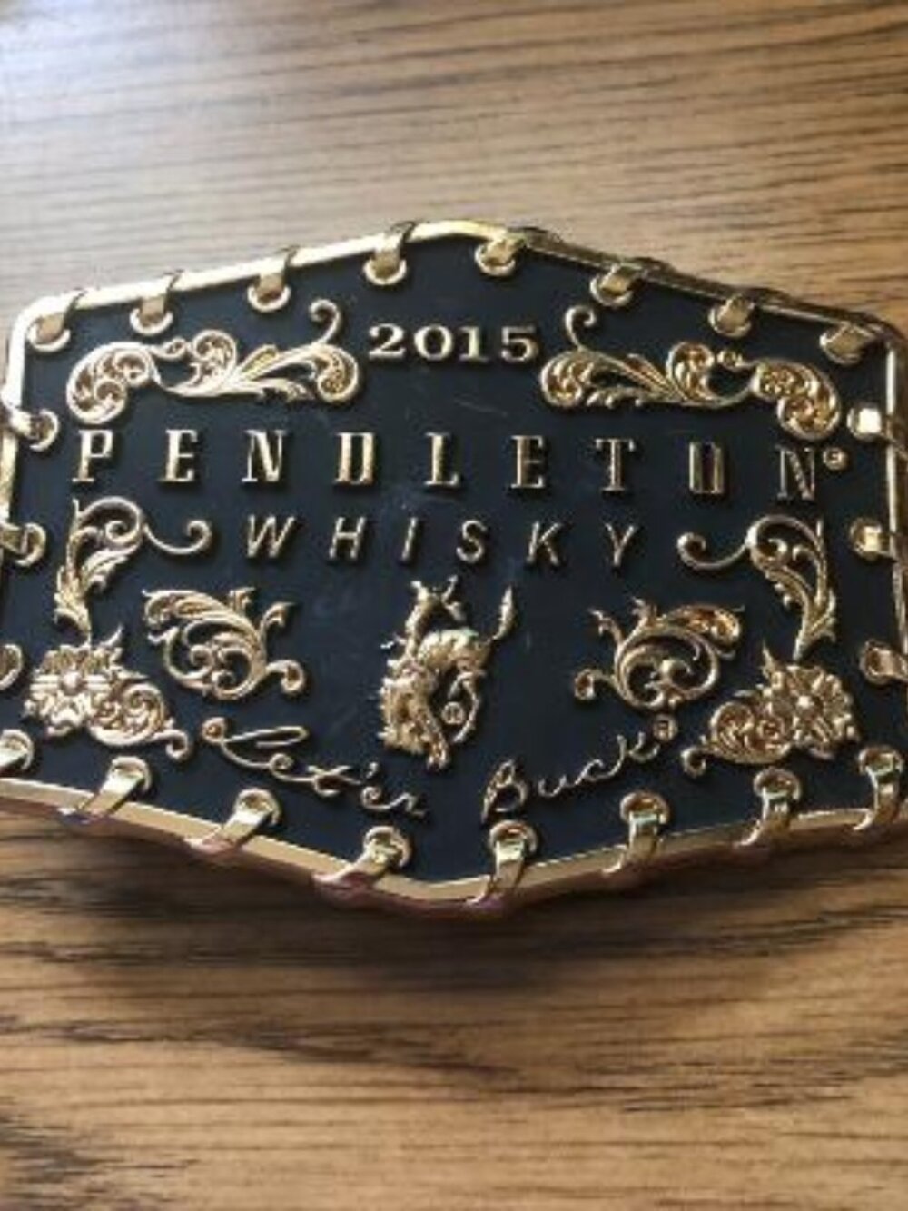 Pendleton Whiskey 2015 Belt Buckle Montana Silversmiths Let’er Buck Cowboy Rodeo